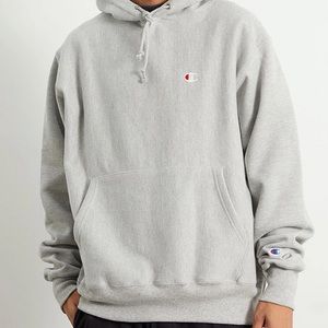 GREY CHAMPION HOODIE REVERSE WEAVE